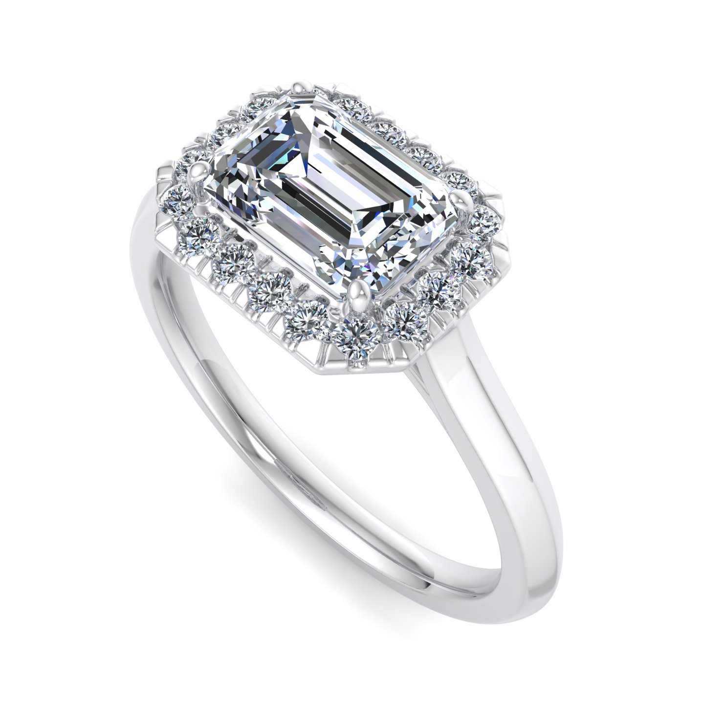 Josephine East West Halo Engagement Ring